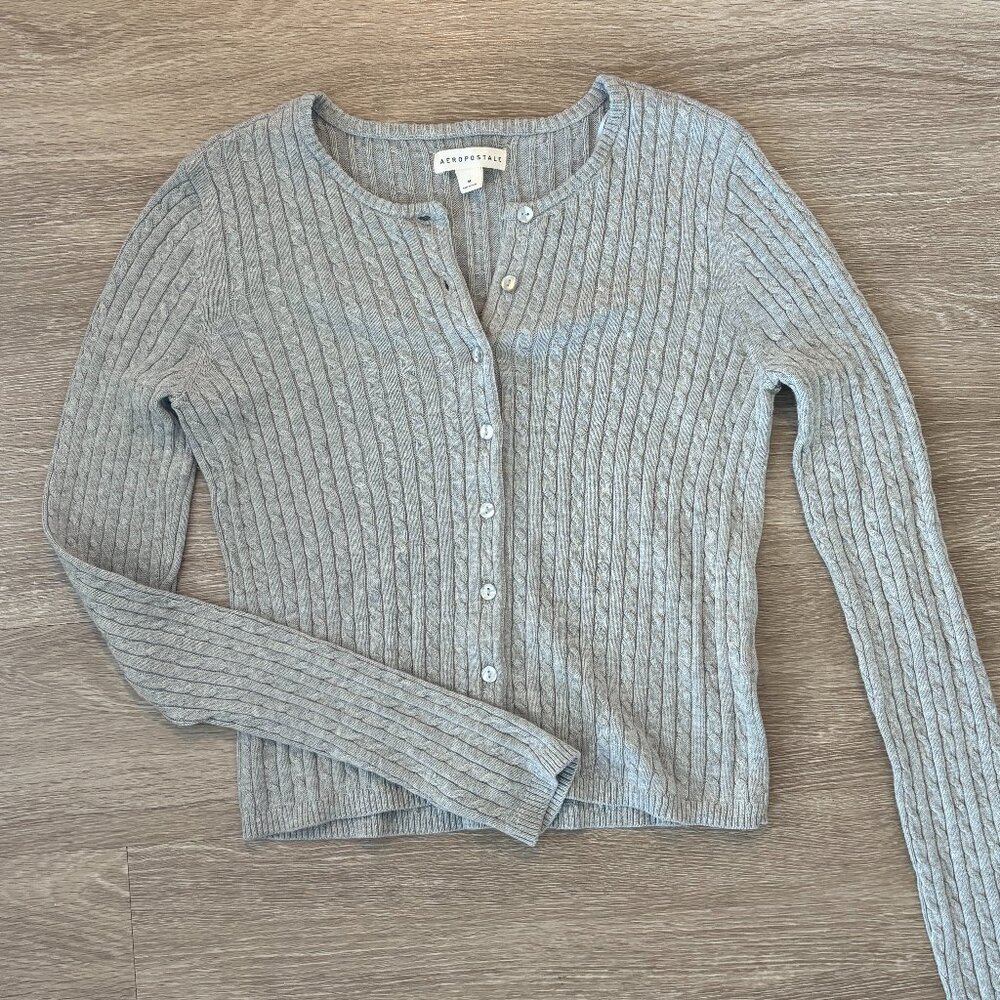 Aeropostale Gray Button Up Top